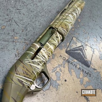 Custom Grass Shotgun, Cerakoted Using Hazel Green, Multicam® Bright Green And Benelli® Sand