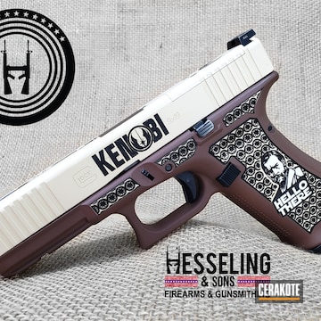 Star Wars Theme Glock 17 Cerakoted Using Hidden White, Light Sand And Federal Brown