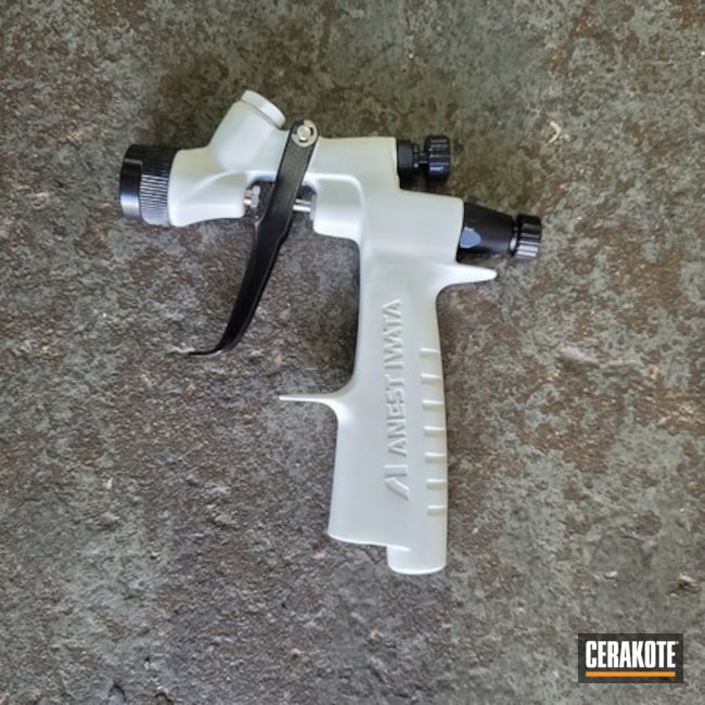Cerakoted Iwata Spray Gun, Cerakoted Using Stormtrooper White And Blackout In H-297 And E-100