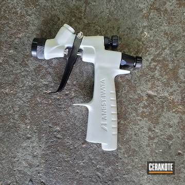 Cerakoted Iwata Spray Gun, Cerakoted Using Stormtrooper White And Blackout In H-297 And E-100