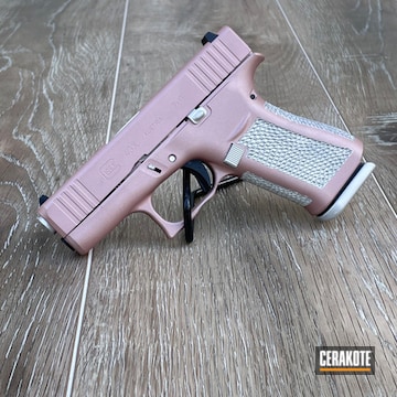 Glock 43x Cerakoted Using Rose Gold And Crushed Silver