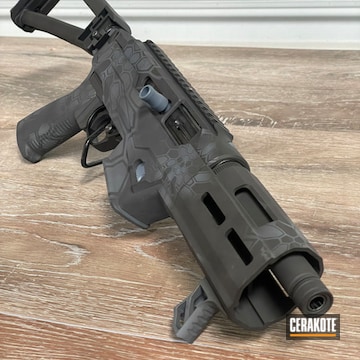 Kryptek Camo Ruger Pc Carbine Cerakoted Using Multicam® Dark Grey, Sniper Grey And Graphite Black