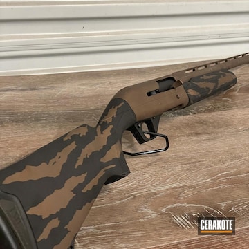 Custom Camo Shotgun Cerakoted Using Graphite Black And Burnt Bronze