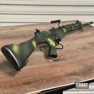 Custom Camo Fal Cerakoted Using Forest Green, Zombie Green And Graphite Black