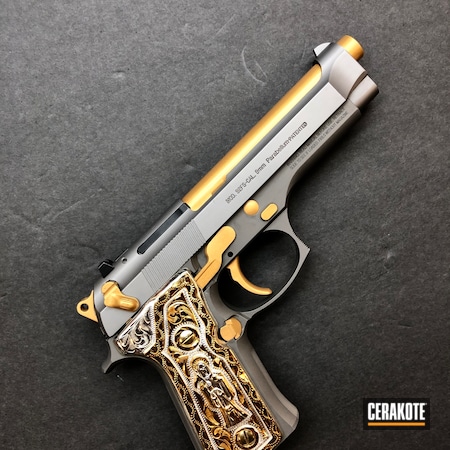 Powder Coating: 9mm,S.H.O.T,Pistol,Beretta,Gold H-122,92FS