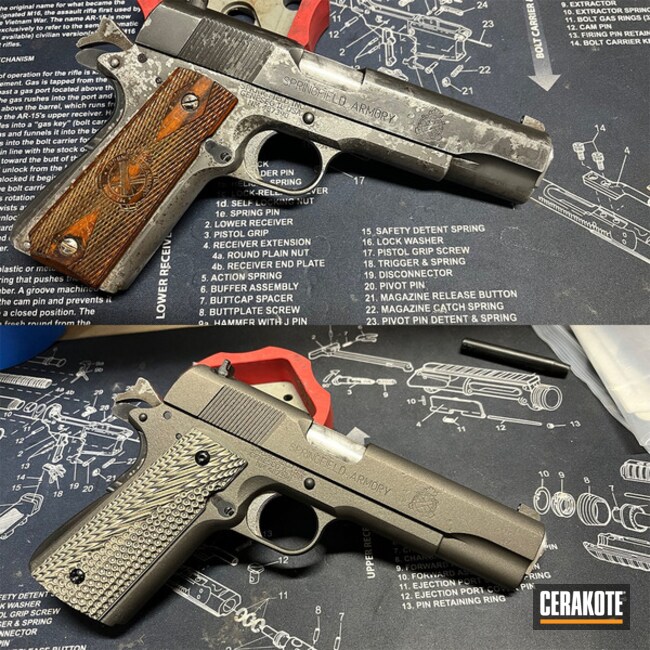 1911 Cerakoted Using Graphite Black And Cobalt