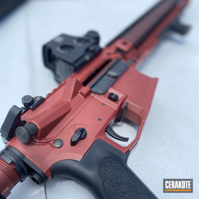 Cerakoted: S.H.O.T,FIREHOUSE RED H-216,Custom Color,Flat Dark Red,AR15 BUILD,SIG™ DARK GREY H-210,AR Rifle,Red