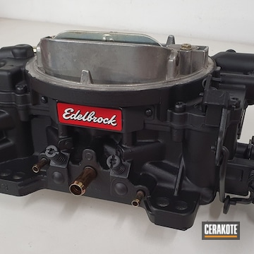 Edelbrock Carburetor, Cerakoted Using Graphite Black