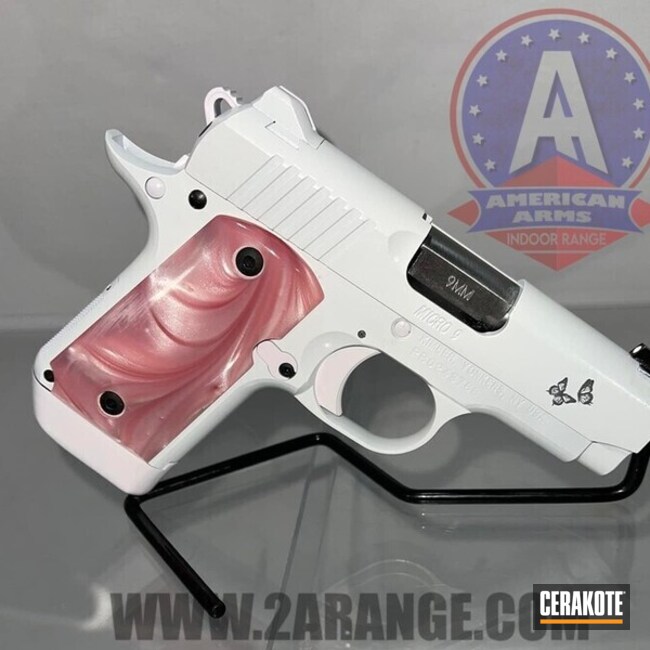 Micro 9 Pistol Cerakoted Using Stormtrooper White And Prison Pink