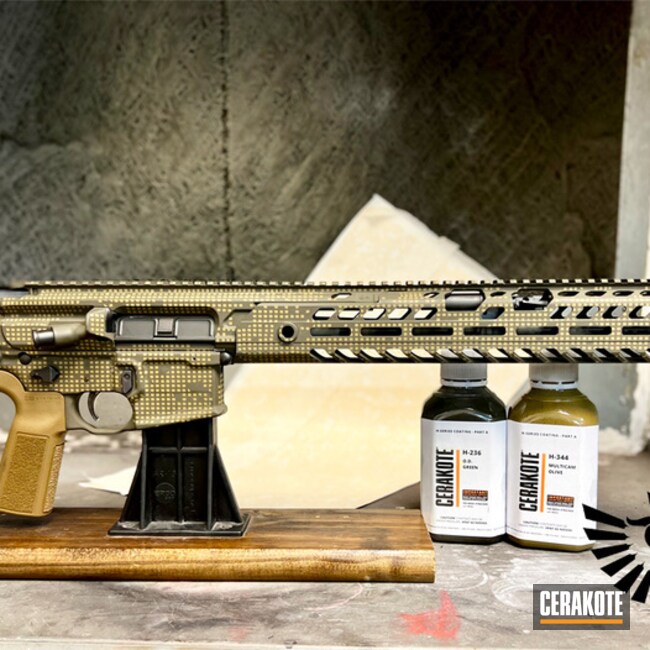 Ar Cerakoted Using O.d. Green And Multicam® Olive
