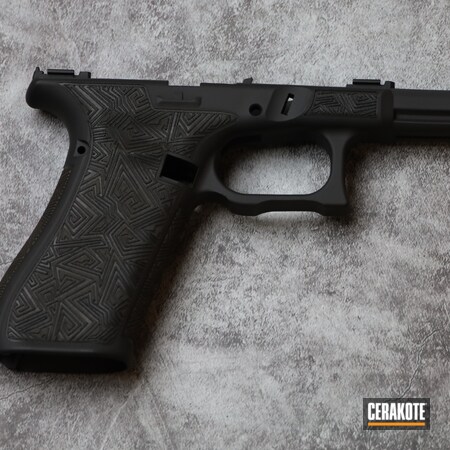 Powder Coating: 9mm,Graphite Black H-146,Glock,Frame,S.H.O.T,Pistol Frame,G17,Glock 17,Laser Stippled