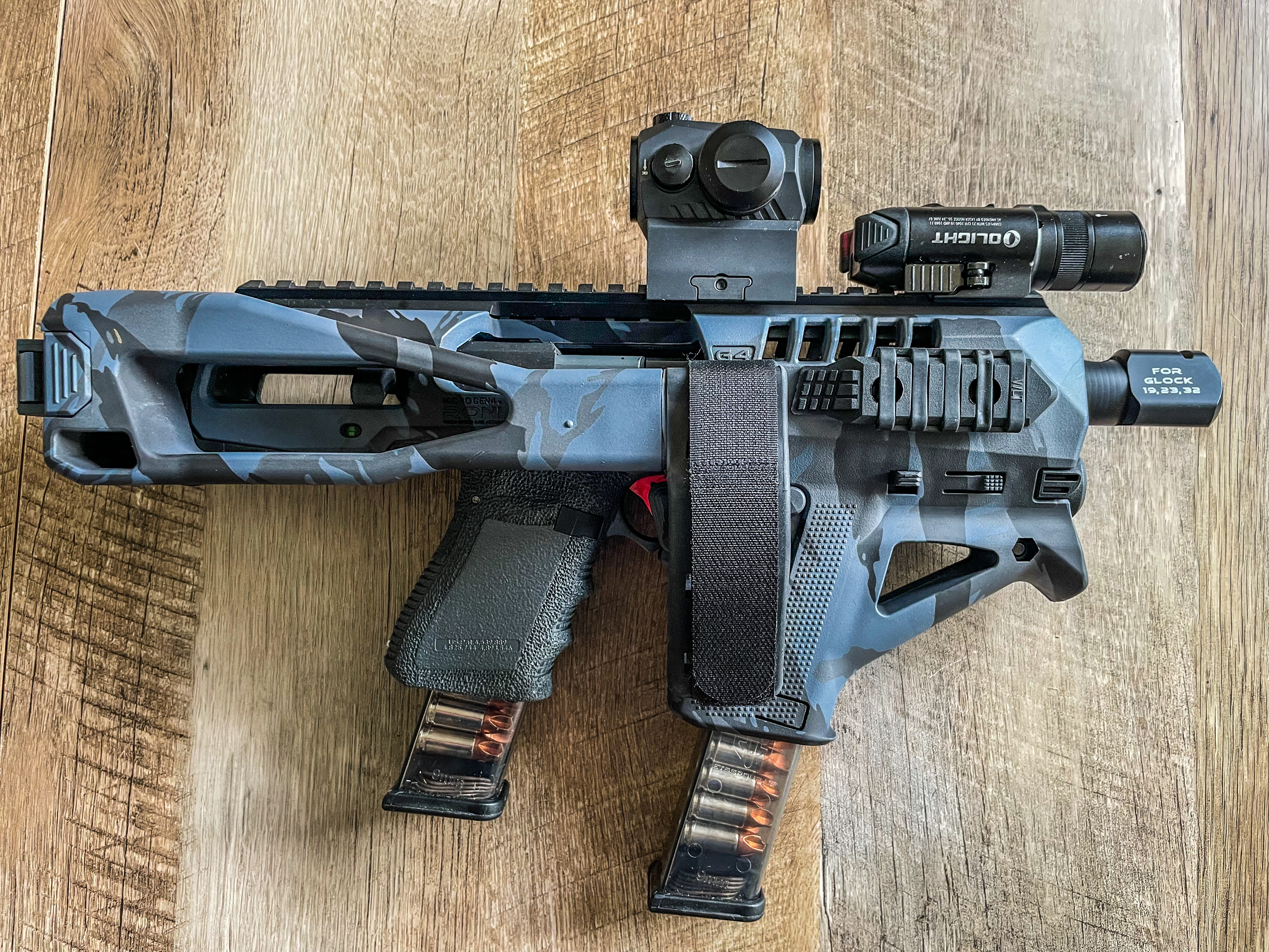 Micro Roni Cerakoted using Armor Black, Titanium and Blue Titanium ...