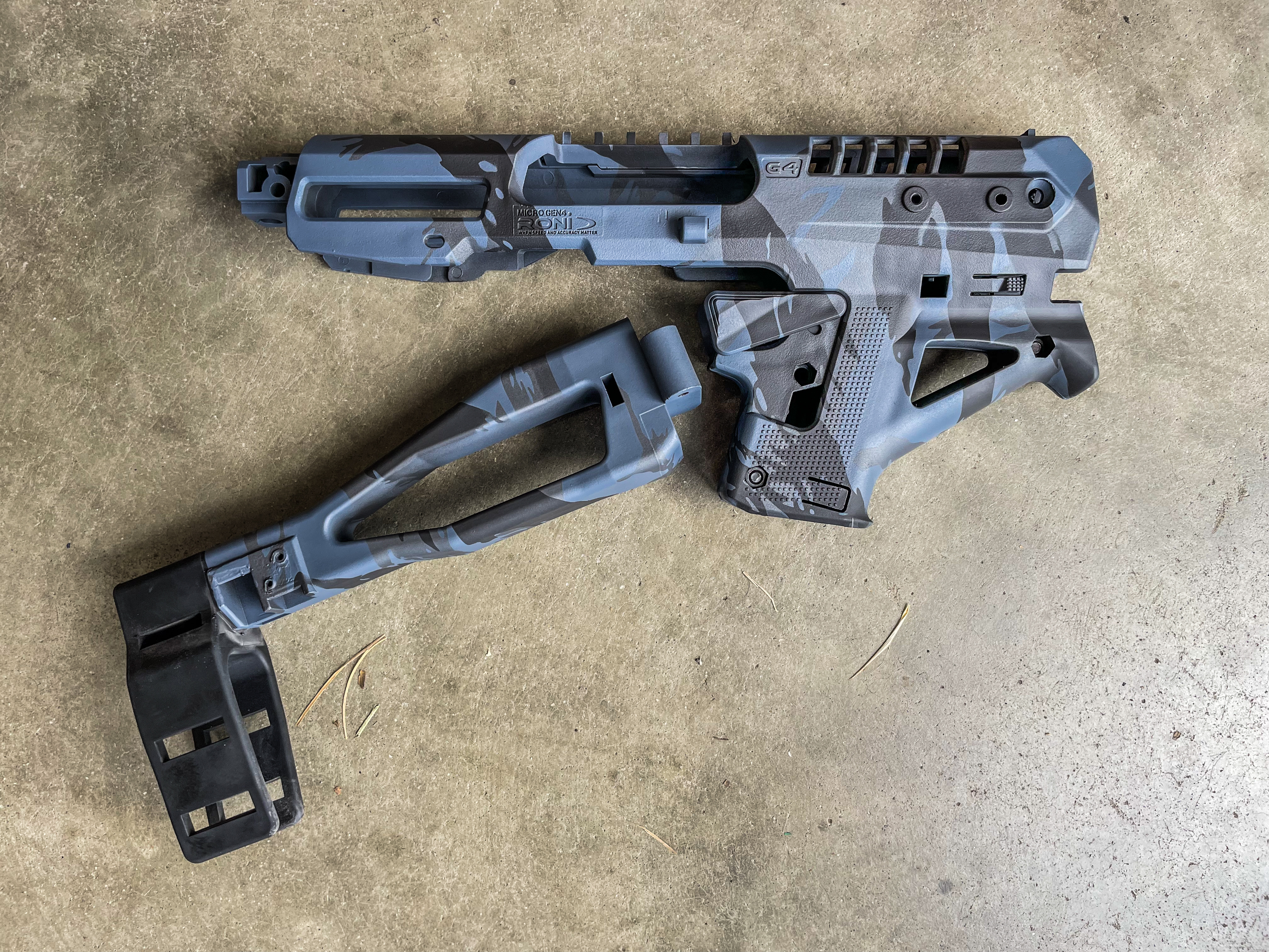 Micro Roni Cerakoted using Armor Black, Titanium and Blue Titanium ...