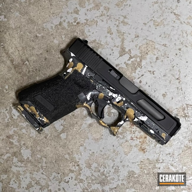 Glock 19 Cerakoted Using Armor Black, Stormtrooper White And Concrete