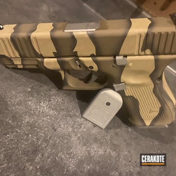 Custom Camo Glock 23 Cerakoted Using Patriot Brown, Tactical Grey And Coyote Tan