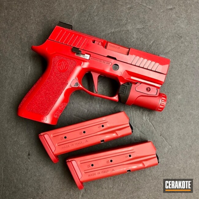 Sig P320 Cerakoted Using Usmc Red, Ruby Red And Firehouse Red