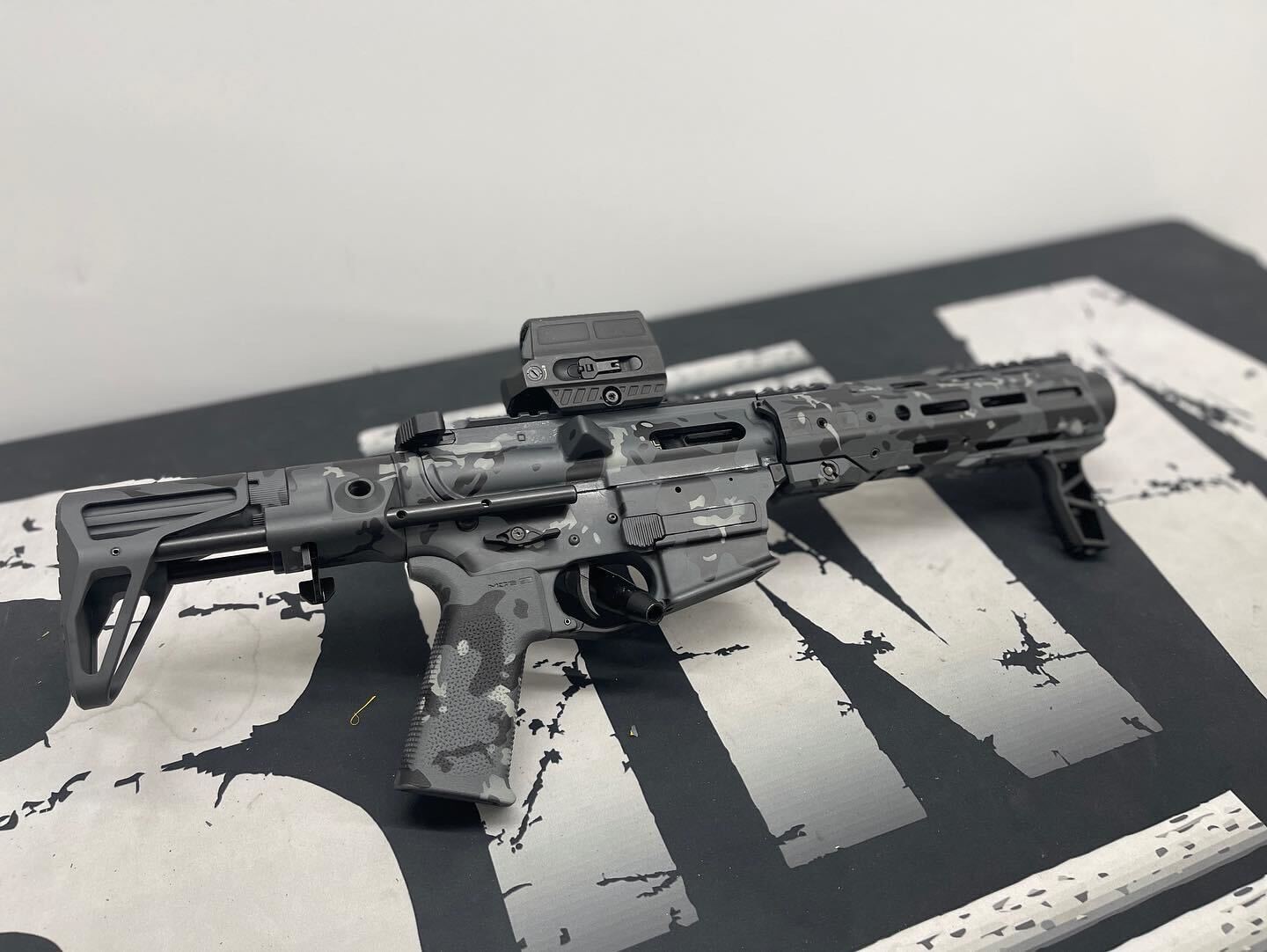 Custom Camo AR Rifle Cerakoted using Sniper Grey, Graphite Black and ...