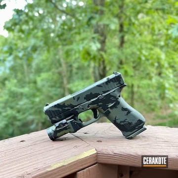 Glock 43x Cerakoted Using Sniper Green, Sig™ Dark Grey And Graphite Black