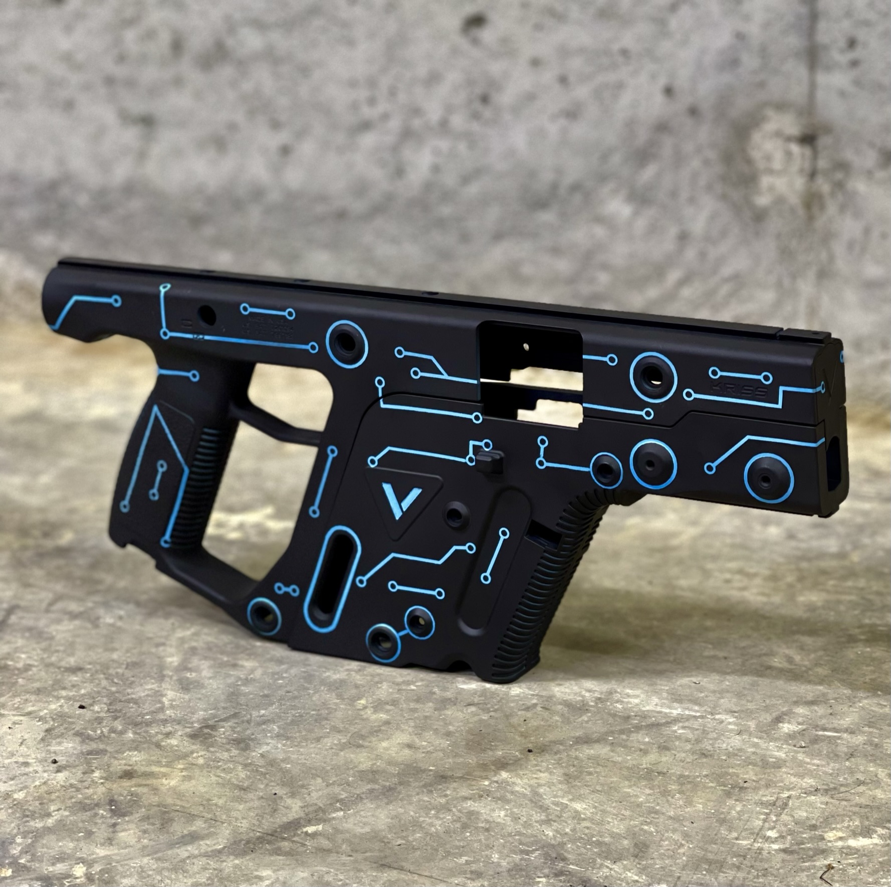 Tron Theme Kriss Vector Cerakoted using Blue, High Gloss Ceramic Clear ...