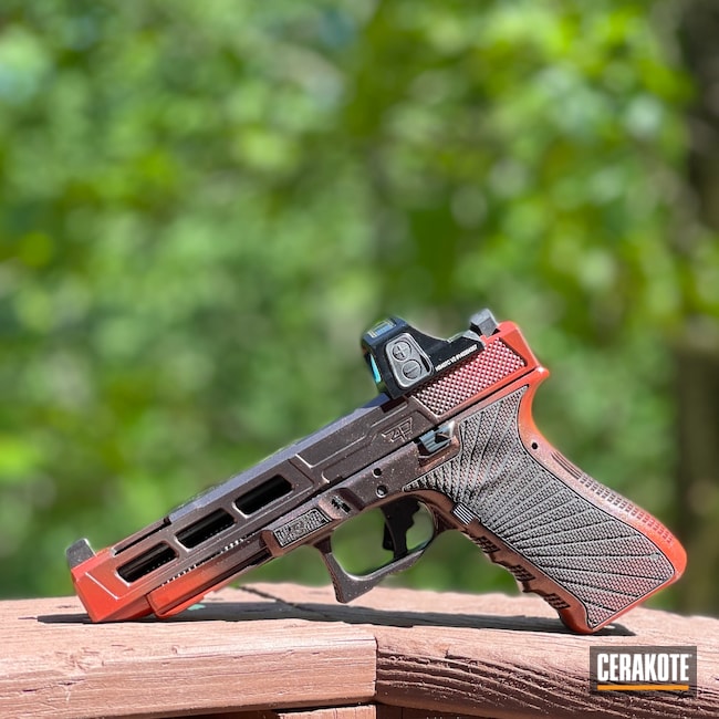 Custom Glock with Fade, Cerakoted using Cerakote FX BLAZE, CRIMSON and USMC  RED | Cerakote
