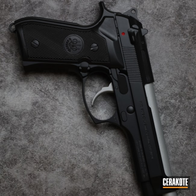 Blackout And Crushed Silver Beretta 92fs Pistol 