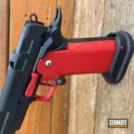 Powder Coating: 9mm,S.H.O.T,Custom Pistol,Competition Gun,MICRO SLICK DRY FILM LUBRICANT COATING (Oven Cure) P-109,9mm Luger,Fastgun,FIREHOUSE RED H-216,Fast Gun,Red,.355,Competition,Custom Build