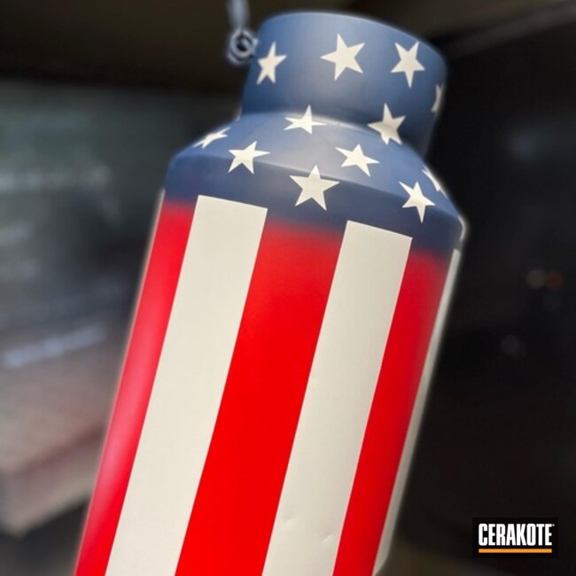 Cerakoted American Flag Exhaust Tip In H-171, H-297 And H-167