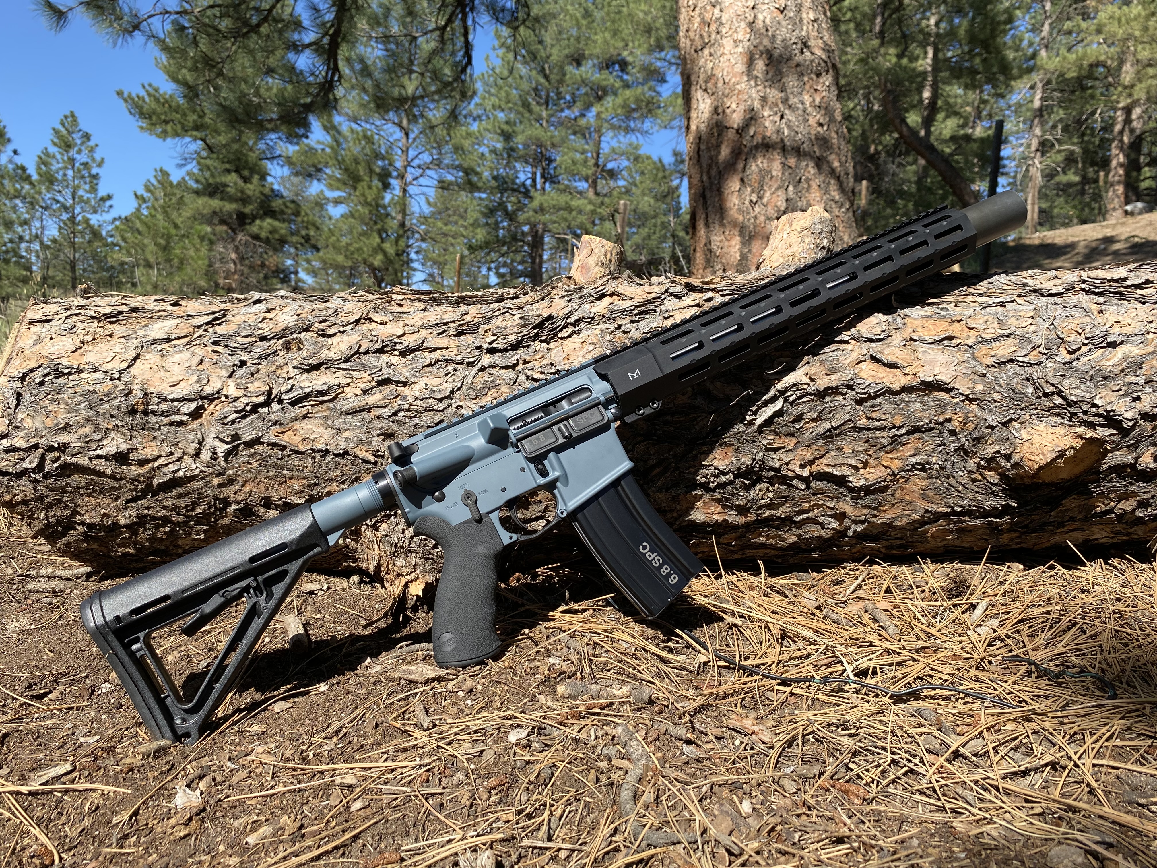 Ar Rifle done in a Jesse James Cold War Grey Finish | Cerakote
