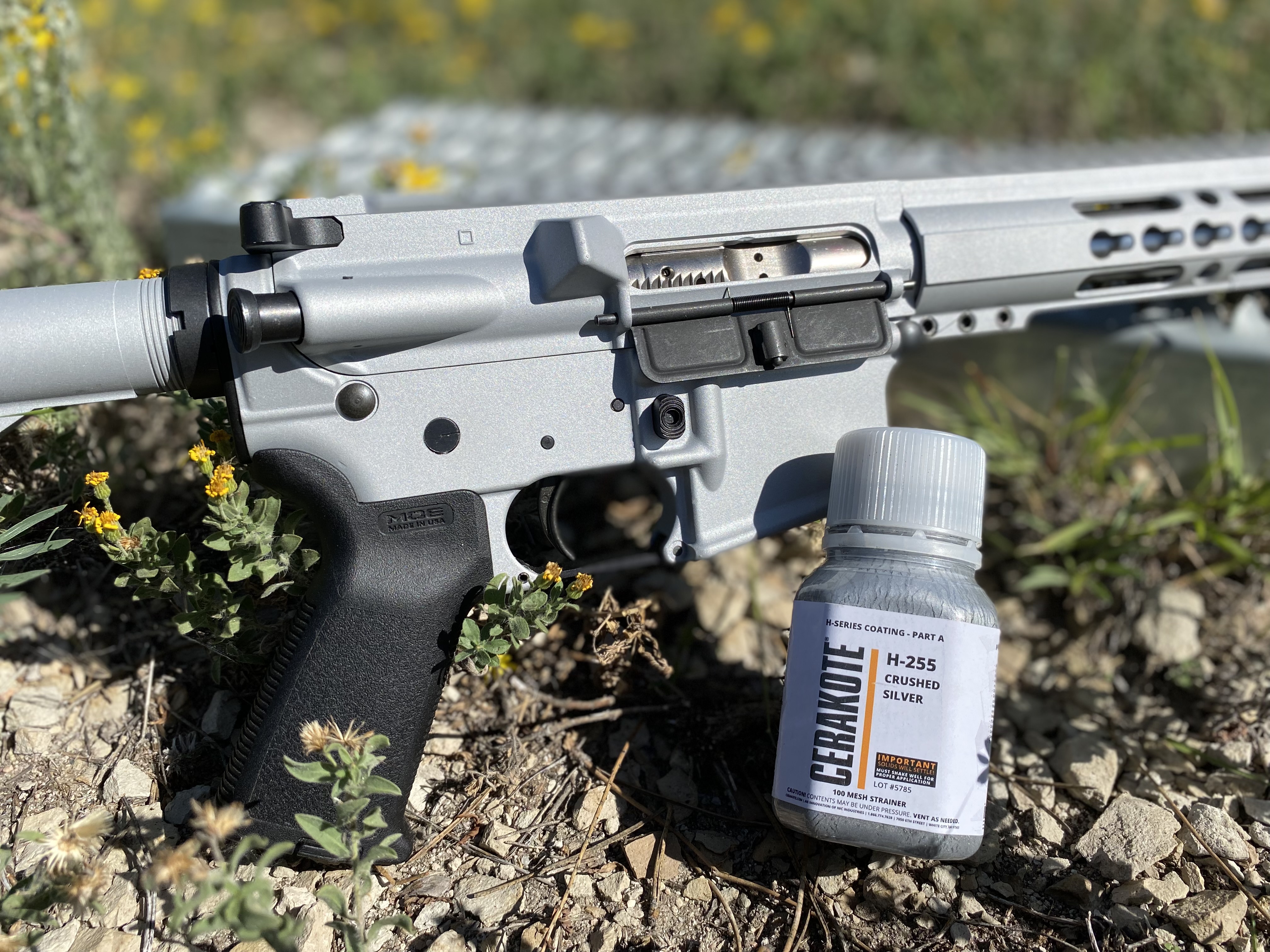 Ar Rafle Ar Rifle using a Crushed Silver Finish | Cerakote