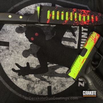 Cerakoted H-168 Zombie Green With H-190 Armor Black