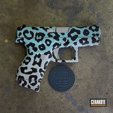 Robin's Egg Blue And Crushed Silver Leopard Print Glock