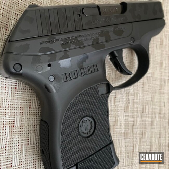 Gloss Black And Graphite Black Leopard Print Ruger Lcp