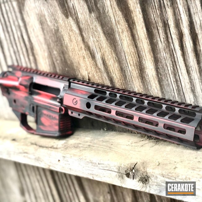 Graphite Black And Stoplight Red Distressed Ar Builders Set