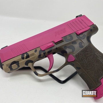 Cerakoted Chocolate Brown, Sig™ Pink, Coyote Tan And Glock® Fde Leopard Print P365