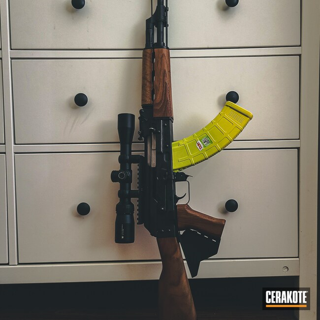 Cerakoted: S.H.O.T,Green Mamba H-351,MagPul,Banana,Banana Mag,Banana Clip,AK Rifle,AK,Lemon Zest H-354