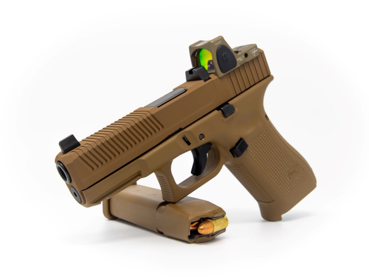 Maple Leaf 5X/Mk1 Slide on Glock 19X Frame - Troy Coyote Tan | Cerakote