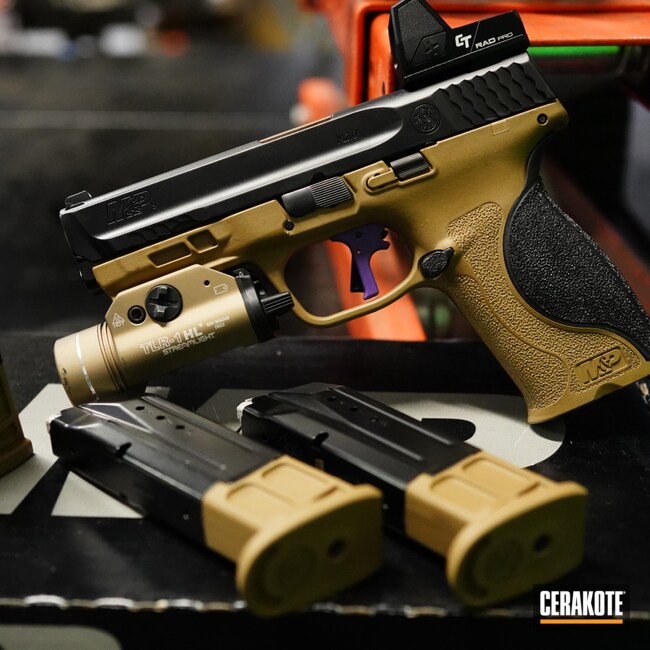 Cerakoted: S.H.O.T,Smith & Wesson,Burnt Bronze H-148,Pistol,NOVESKE TIGER EYE BROWN  H-187,Smith & Wesson M&P Shield