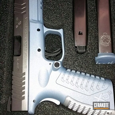 Powder Coating: Colors,Springfield XDM 40,Handguns,Crushed Silver H-255,SOCOM BLUE  H-245,Custom Blend,Sea Blue H-172