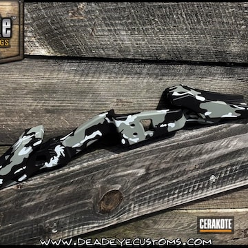 Hidden White, Graphite Black And Bull Shark Grey Custom Camo Bow Riser