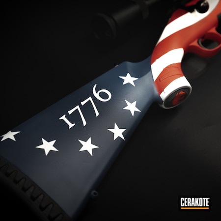 Powder Coating: S.H.O.T,Rifle,Flag,S.H.,RUBY RED H-306,USA,Stormtrooper White H-297,American Flag Theme,KEL-TEC® NAVY BLUE H-127,American Flag
