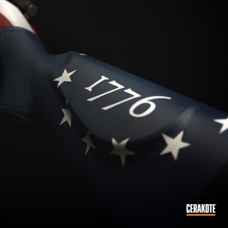 Powder Coating: Stars,RUBY RED H-306,USA,Stormtrooper White H-297,American Flag Theme,KEL-TEC® NAVY BLUE H-127,American Flag,1776,Firearms,Stars and Stripes