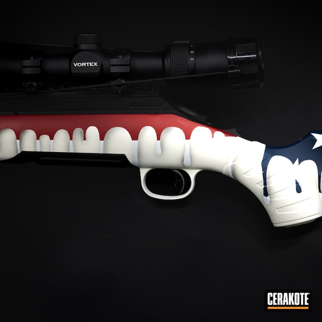 Cerakoted: S.H.O.T,USA,Drips,American Flag,Melted,Dripping,Melty,Melting,Patriotic,RUBY RED H-306,Stormtrooper White H-297,America,American Flag Theme,KEL-TEC® NAVY BLUE H-127,Melted Flag