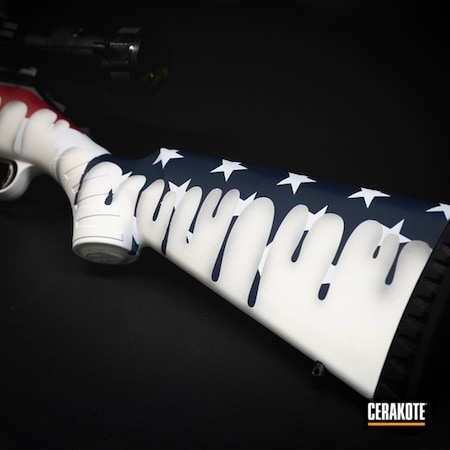 Powder Coating: Melting,KEL-TEC® NAVY BLUE H-127,S.H.O.T,Melted,America,American Flag Theme,RUBY RED H-306,Melty,Stormtrooper White H-297,Dripping,USA,Patriotic,American Flag,Melted Flag,Drips