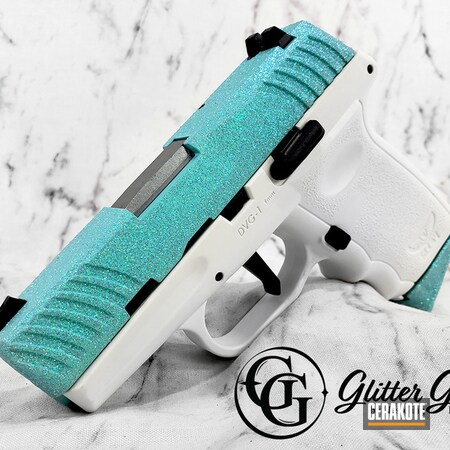 Powder Coating: S.H.O.T,Glitter Gun,Glitter,Robin's Egg Blue H-175,DVG-1,Accents,SCCY,Sparkle,SCCY Industries,Pistol