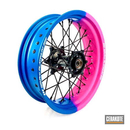 Powder Coating: Motorcycles,Supermoto,Wheels,Gloss Black H-109,Sky Blue H-169,Motorcycle Parts,Prison Pink H-141