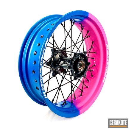 Powder Coating: Motorcycles,Supermoto,Wheels,Gloss Black H-109,Sky Blue H-169,Motorcycle Parts,Prison Pink H-141