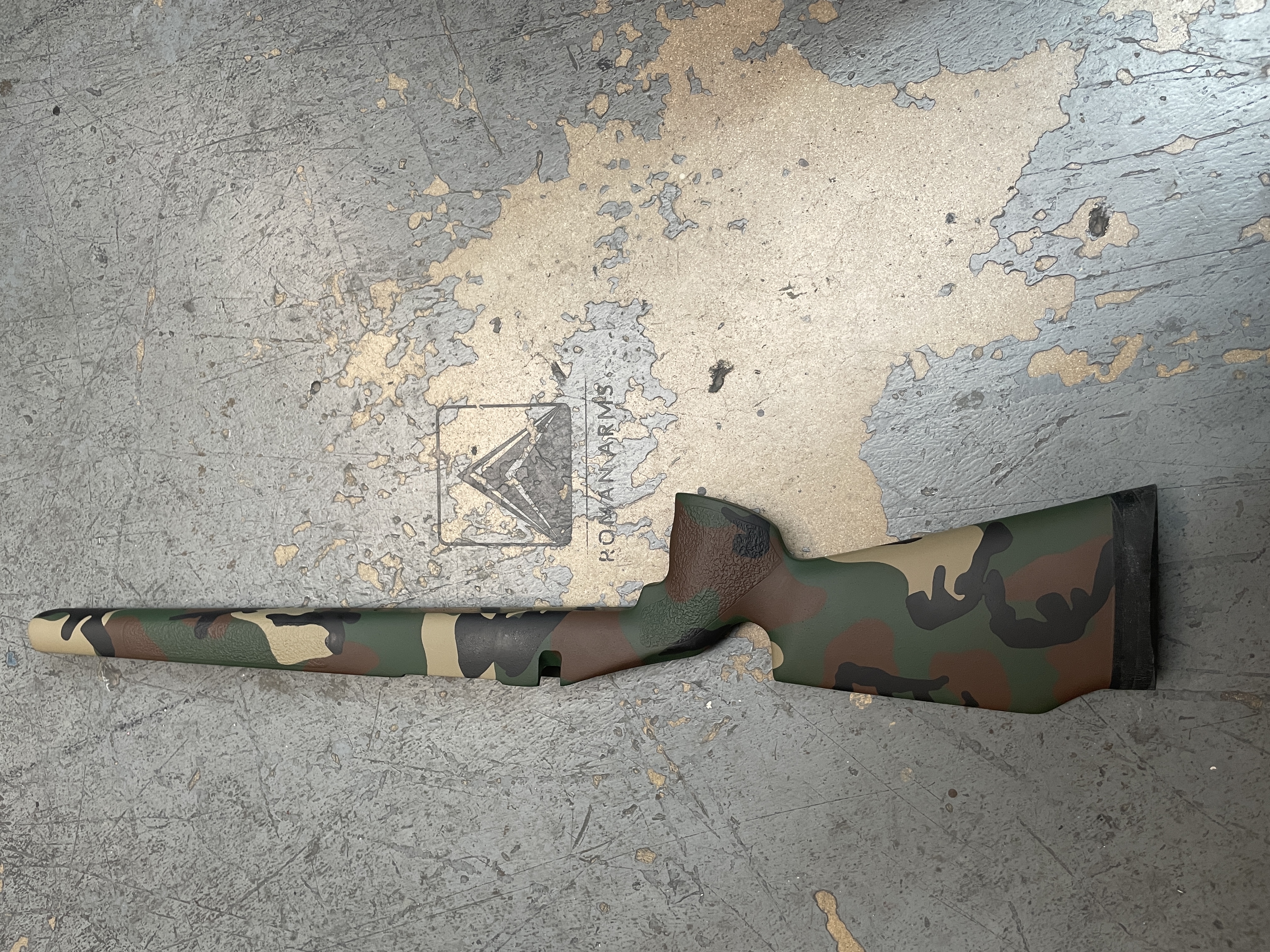 M81 Color Pattern Cerakoted Woodland Camo Rifle Stock | Cerakote
