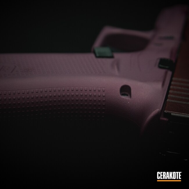 Cerakoted: S.H.O.T,Glock 43X,BLACK CHERRY H-319,Girls Gun,Armor Black H-190,Pistol,Glock,Cerakote FX BLAZE FX-101