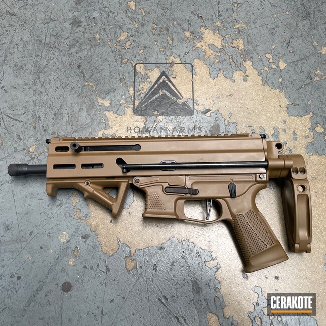 Cerakoted: S.H.O.T,9mm,Grand Power,Collapsible Stock,TROY® COYOTE TAN H-268,Pistol,Stribog