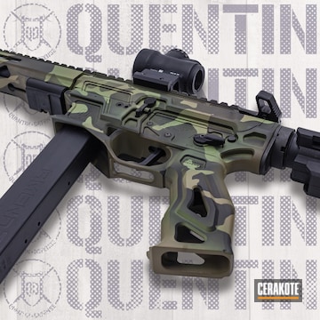Tri-color Camo Cerakote Integrally Suppressed Arq-9 Pistol Ar